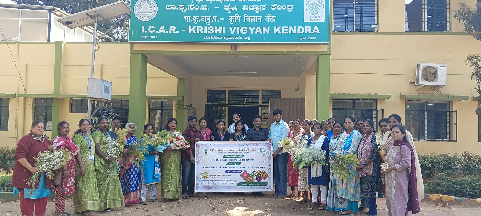 Training on Value Addition of Flower Crops organized by ICAR - IIHR for Women Self-Help Groups on 18.02.2025 at KVK, Hadonahalli, Doddaballapur 