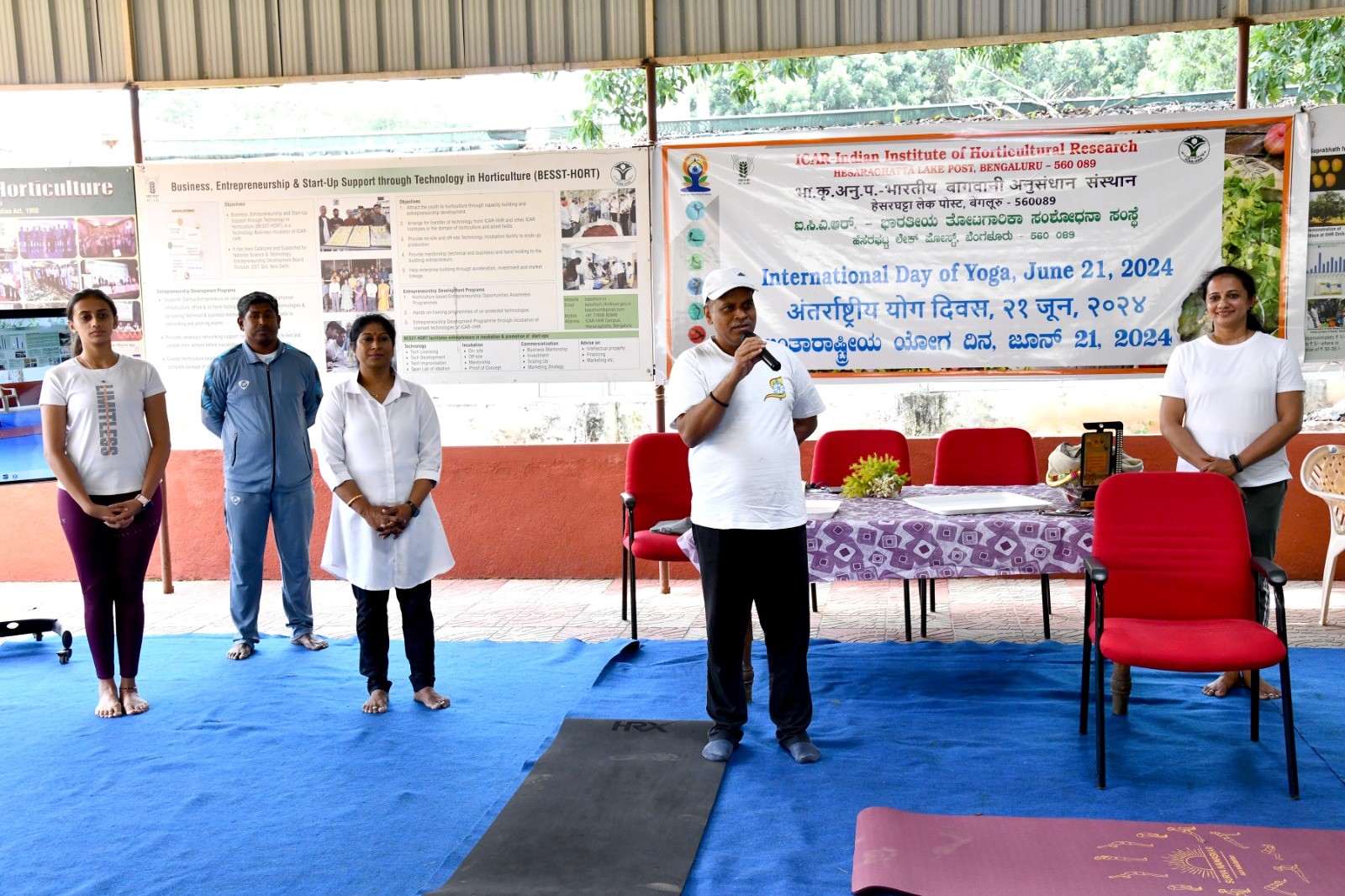 Celebration of 10th International Yoga Day at ICAR-Indian Institute of Horticultural Research, Hesaraghatta, Bengaluru on 21st June, 2024